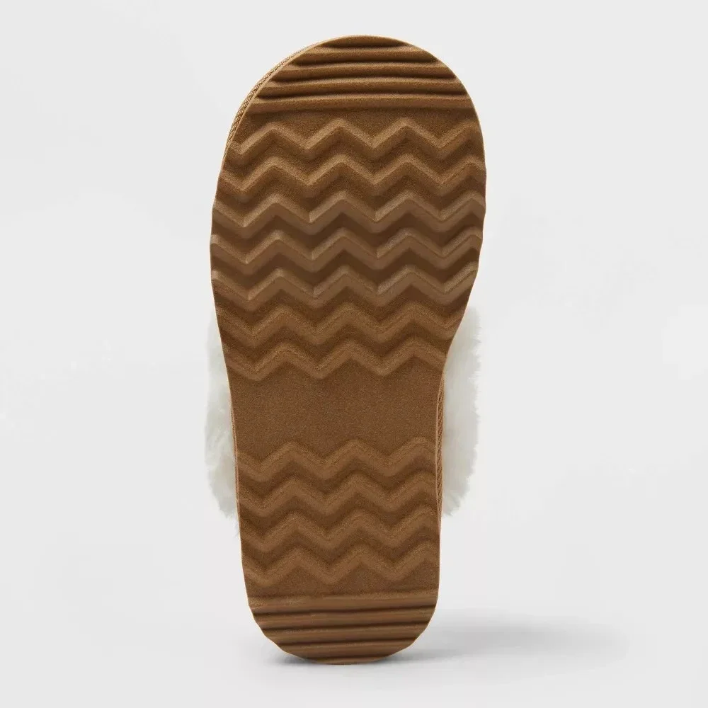 Big Kids Slippers by Cat & Jack Inez Scuff Brown Size 5 New With Tags